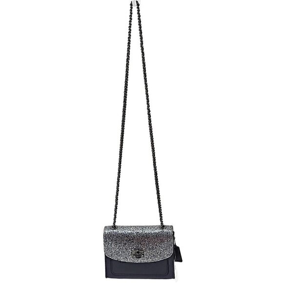 COACH 38697 NEW Parker 18 Glitter Midnight Navy Convertible Shoulder Bag NWT - Picture 3 of 16